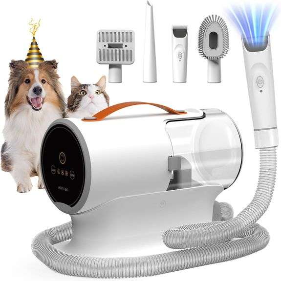 AIRROBO Dog Grooming Vacuum, Dog Grooming Kit,12000Pa Strong Pet Vacuum, 2L Large Capacity Vacuum for Shedding Grooming Hair, Quiet,PG100 image