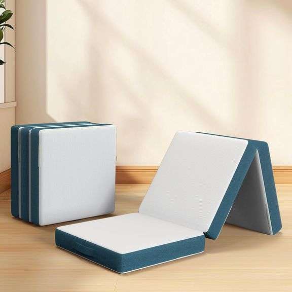 Foldable Mattress Single Size, 4 Inch Portable Memory Form Tri Folding Mattress with Collapsible, Washable Cover, Non-Slip Bottom for RV Travel, Camping, Guest, Yoga(75"x25"x4") image