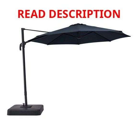 Mainstays 10 Round Offset Tilt Patio Umbrella and Base Black image