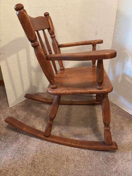 Teddy Bears with Wooden Rocking Chair