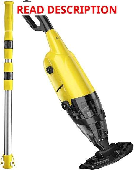 Rechargeable Handheld Pool Vacuum, Cordless Pool Cleaner for Above Ground Pool, Inground Pool, Spas and Hot Tubs, Powerful Suction, Long Runtime, Ideal for Leaves & Debris image