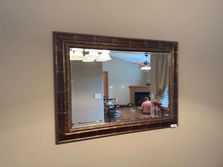 Large Ornate Framed Wall Mirror - 33x45 Inches