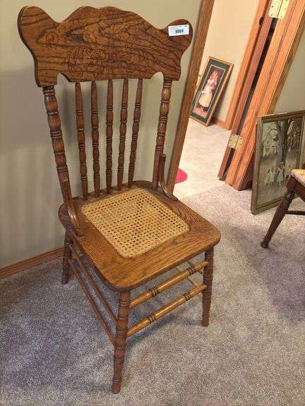Oak Chair with Woven Seat