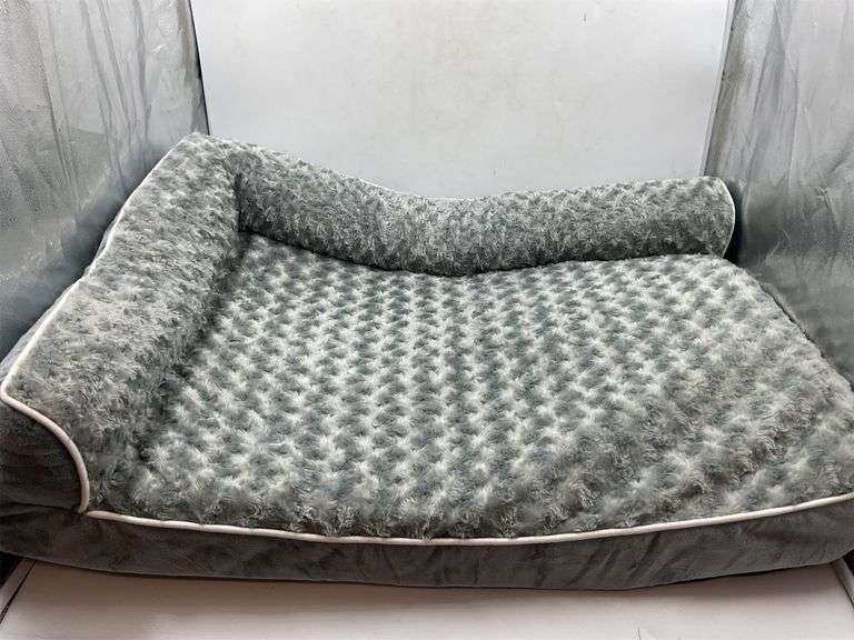 Gray rectangular dog bed image