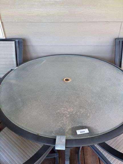 Outdoor Patio Table with Four Swivel Chairs