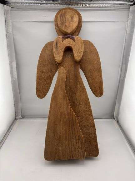 Christmas Decor Lot: Waterford Ornaments, Wooden Angel, Nativity Scene Figurines, & More