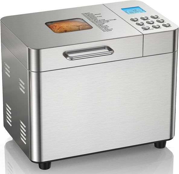 2LB Bread Maker Machine, OSIPOTO 17 in 1 Automatic Stainless Steel Bread Machine, Non-stick, Beginner-Friendly Controls, 15 Hour Timer, Easy to Clean Low Noise, High Success Rate for Homemade Bread image