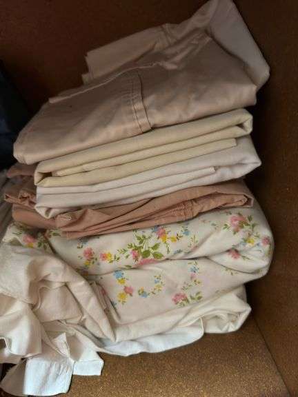 Assorted Bedding - Flat Sheets, Fitted Sheets, Pillowcases