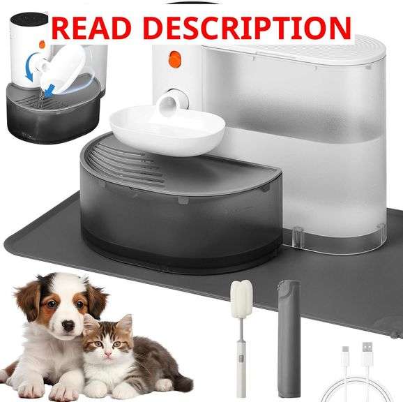 Smart Wireless Pet Water Fountain, 3L Filterless Cat Water Fountain, Rechargeable Automatic Water Dispenser for Cats, Wastewater Separation Always Fresh Water image