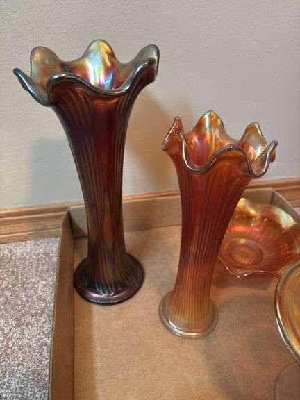 Carnival Iridescent Glassware Collection - Vases and Bowls