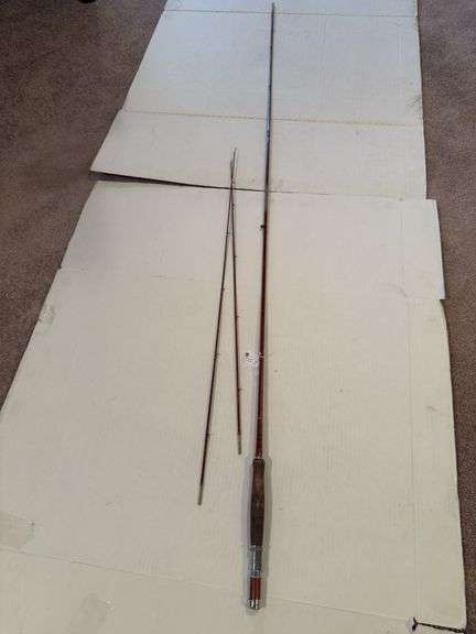 Three-Piece Fishing Rod with Wooden Grip image