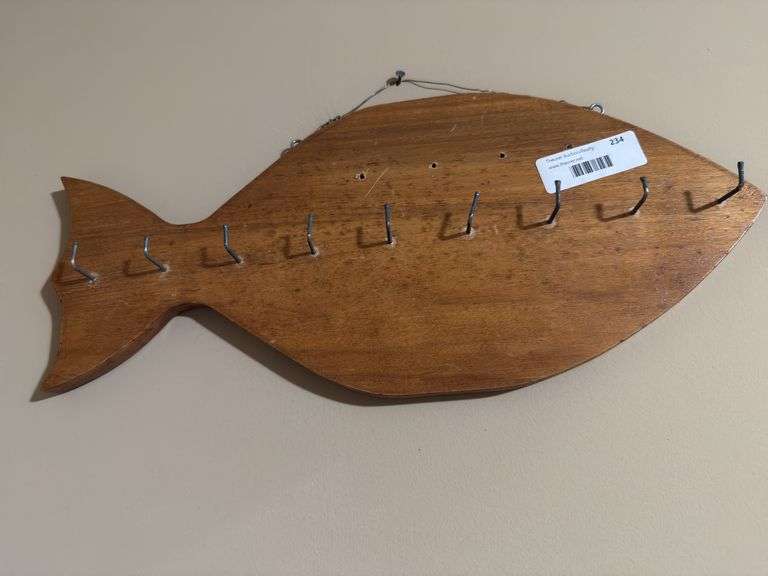 Wooden Fish Shaped Key or Coat Rack