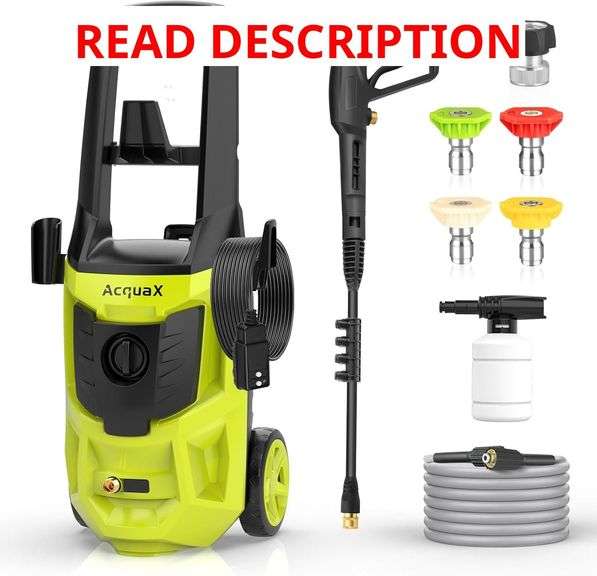 Electric Pressure Washer, 4800PSI Max 4.0 GPM Power Washer High Pressure Cleaning Machine with 20FT Hose 35FT Cord Foam Cannon and 4 Nozzles for Clean Cars Fences Home Patio Driveway