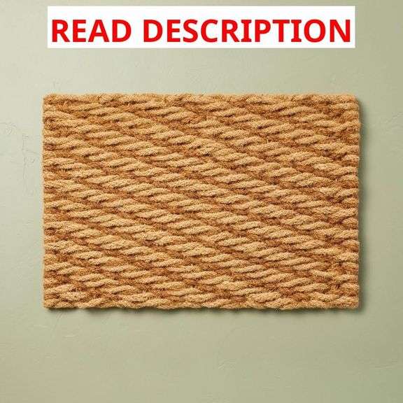 23"x35" Chunky Twisted Rope Handwoven Coir Doormat Natural/Brown - Hearth & Hand with Magnolia image