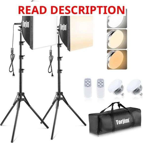 Torjim Softbox Photography Lighting Kit, 16' x 16' Professional Softbox Lighting Kit with 85W 3000-7500K LED Bulbs, Studio Lights for Photography/Video Recording/Live Streaming/Portraits Shooting image