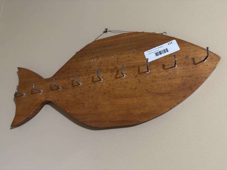 Wooden Fish Shaped Key or Coat Rack