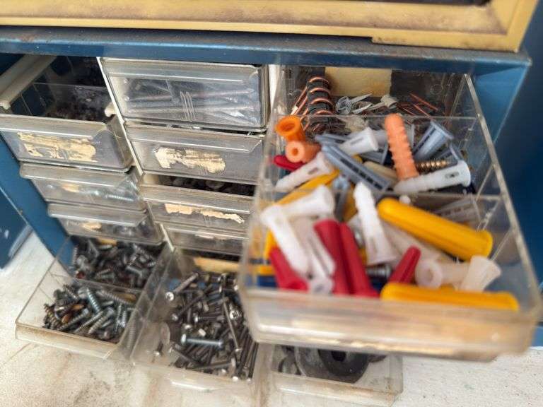 Industrial Parts Cabinet with Assorted Hardware