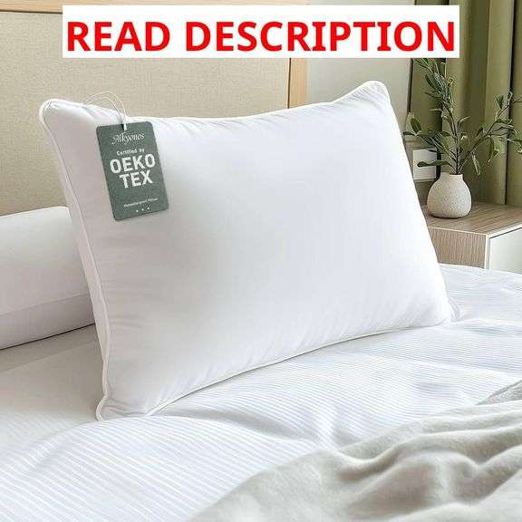 Hypoallergenic Bamboo Viscose Shell, Soft Standard/Queen Size Bed Pillow with Down Alternative Filling, Oeko-Tex Certified, Luxury Hotel Quality for Back, Stomach and Side Sleepers image