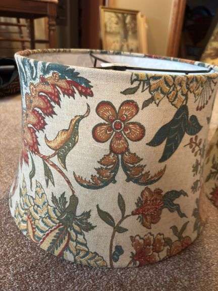 Pair of Floral Patterned Lamp Shades