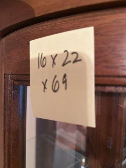 Wood Corner Display Cabinet with Glass Shelves