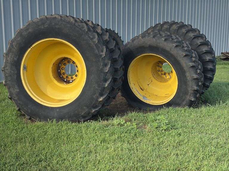 Set of Four Goodyear 73X44.00-32 Tractor Tires & Rims (1 rim damaged) image