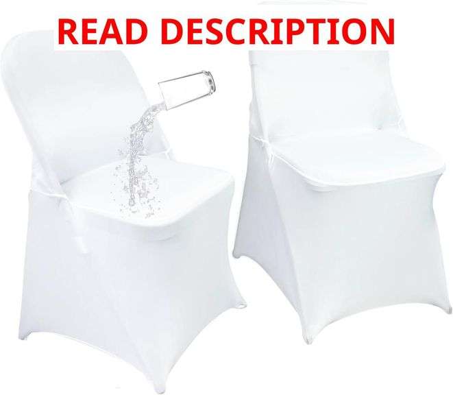 50PCS Stretch Spandex Folding Waterproof Chair Covers,Universal Fitted Chair Cover Protector for Wedding Party Banquet Holidays Celebration Decoration(White) image