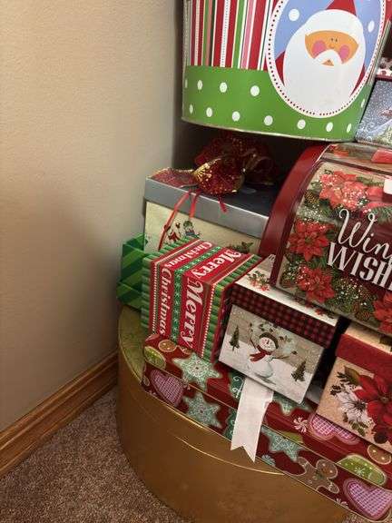 Holiday Themed Decorative Tins and Boxes Lot