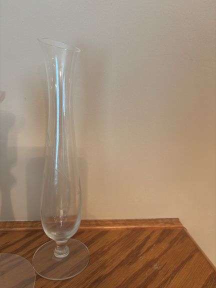 Collection of Glass Vases and Candlestick Holders - 9 Pieces