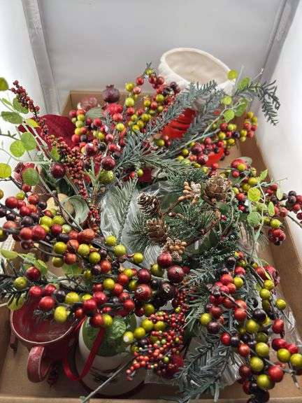 Christmas Floral Decoration with Santa Boot Vase