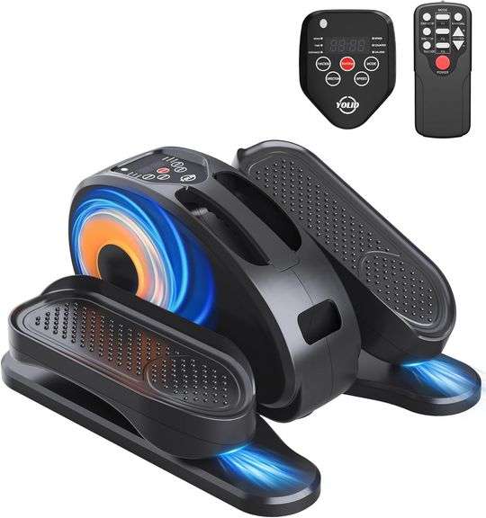 Under Desk Elliptical Machine, Ellipse Leg Exerciser for Seniors - Portable Seated Pedal Exerciser with 12 Adjustable Speeds & Remote Control, Quiet & Compact for Home Office Use image