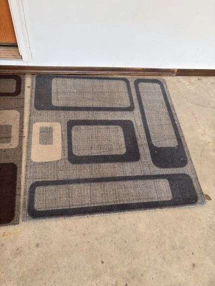 Two 36”x36” Geometric Patterned Door Mats