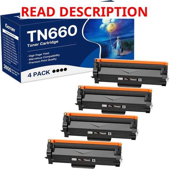 TN660 Toner Cartridge Replacement Compatible for Brother TN 660 TN-660 TN630 High Yield to use with HL-L2380DW HL-L2320D HL-L2340DW DCP-L2540DW MFC-L2700DW MFC-L2720DW Printer (Black, 4 Pack) image