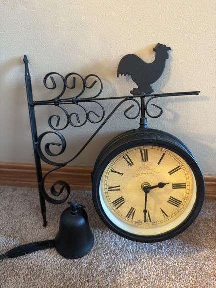 Rooster Weathervane Style Clock with Bell