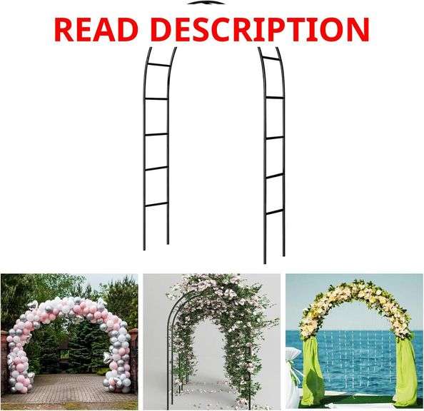 7.9 Ft H x 4.6 Ft W Metal Pergola Arbor,Assemble Freely 2 Sizes,for Various Climbing Plant Wedding Garden Arch Bridal Party Decoration Wide Arbor, 1 Pack