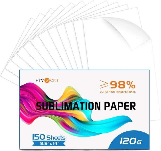 HTVRONT Sublimation Paper 8.5x14 inches - 150 Sheets Sublimation Paper Compatible with Inkjet Printer 120gsm image