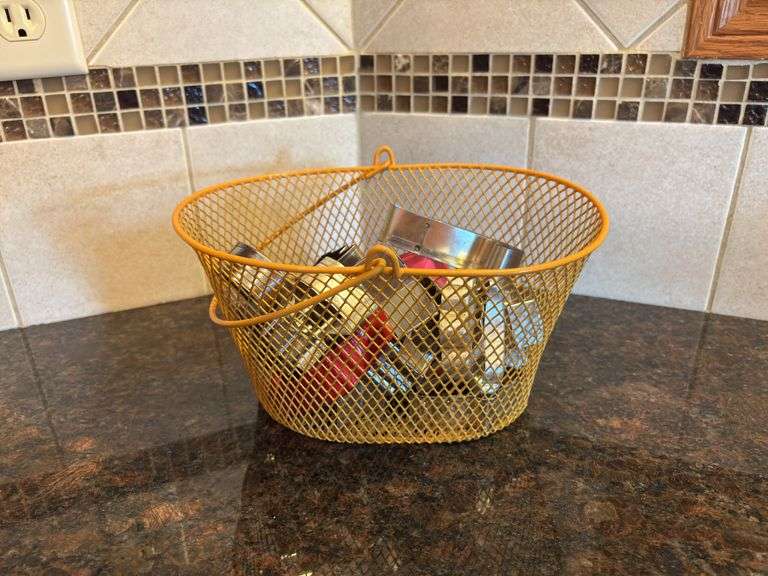 Mixed Lot of Cookie Cutters with Basket