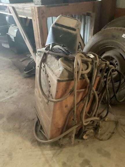 Old Westinghouse AC Arc V Welder with Helmet image