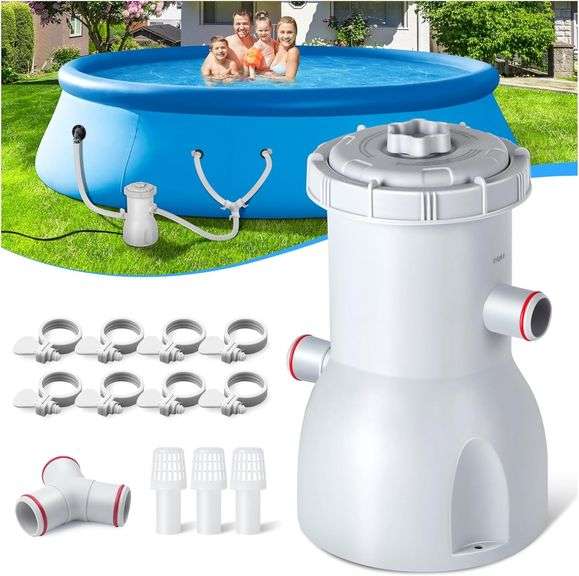 Basic Series 530 GPH Above Ground Pool Filter Pump - ETL Certified Pool Cartridge Filter Pump System with GFCI Protection | Enhances Water Clarity - Effectively Removes Impurities from Water image