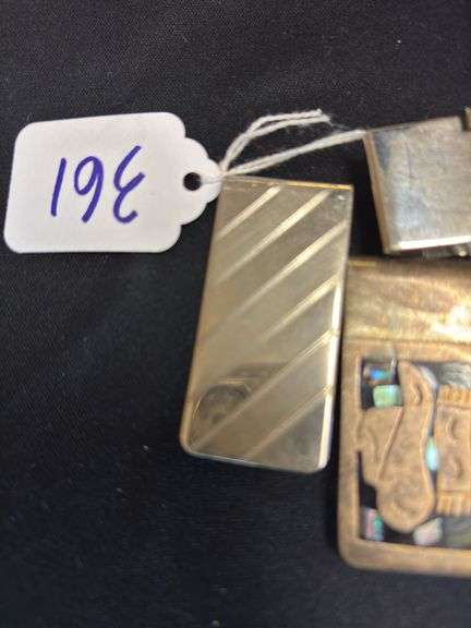 Set of Three Money Clips, Two with Inlay