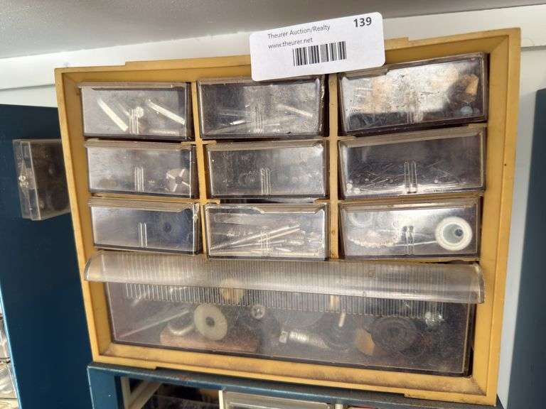 Industrial Parts Cabinet with Assorted Hardware