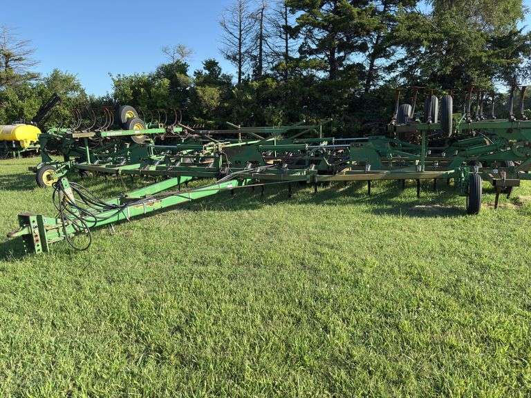 JD 985 field cultivator, 50 ft, double fold, walking tandem axle, Wako 2 row spike harrow attachment, Serial #______ image