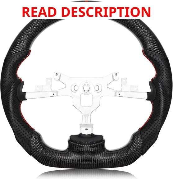 Real Carbon Fiber Steering Wheel For Chevrolet Corvette C6 2006-2011 ZR1 Z06 D-shaped Nappa Perforated Leather Flat-bottom Steering Wheel For Chevrolet C6 image
