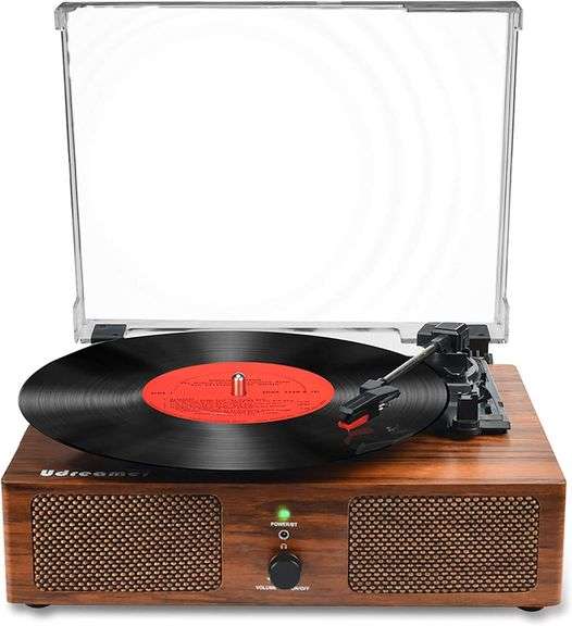 Vinyl Record Player Wireless Turntable with Built-in Speakers and USB Belt-Driven Vintage Phonograph Record Player 3 Speed for Entertainment and Home Decoration image