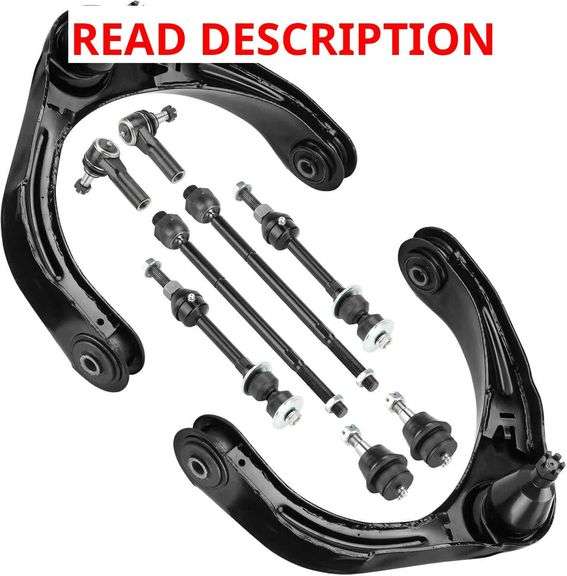 10pc Front Upper Control Arms Suspension Kit Fit for Dodge Ram 1500 2006 2007 2008 2WD 5 Lugs with Lower Ball Joints Inner Outer Tie Rods End Sway Bars image