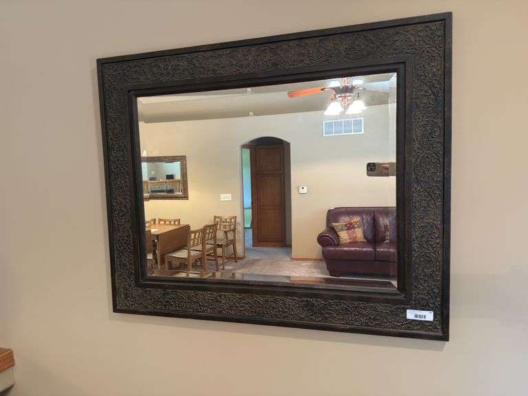 Large Ornate Framed Wall Mirror - 41 x 33 inches