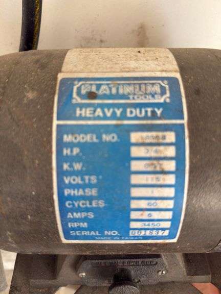 Platinum Tools Heavy Duty Bench Grinder with Pedestal Stand