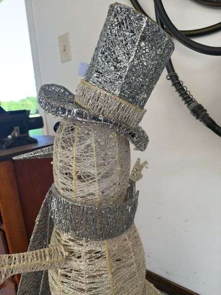 Illuminated Decorative Snowman with Top Hat