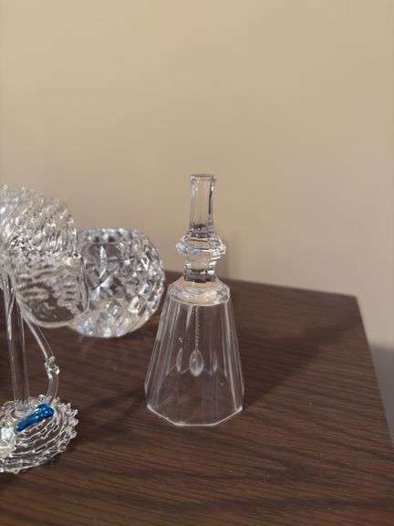 Collection of Crystal Glass Figurines and Covered Dish