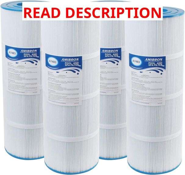 C-7483 Pool Filter Cartridge Replaces Hayward SwimClaer C3030, C3025, C3020, C580E, Compatible with Hayward CX580XRE, Pleatco PA81-PAK4, Filbur FC-1225 FC-6425, 4 Pack image