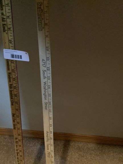 Pair of Sutherland's Builders Supplies Wooden Yardsticks